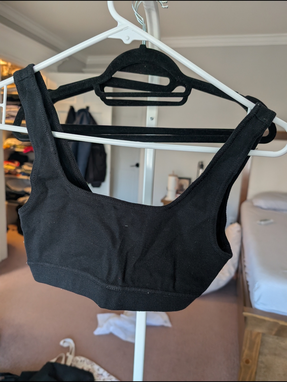 Wilfred Black Scoop Cotton Bralette